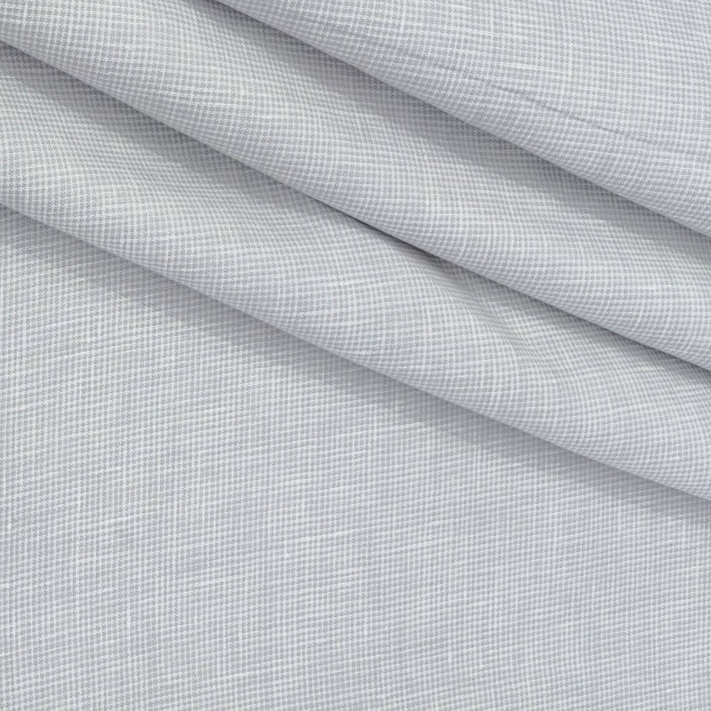 Shirt Fabric Donear 60Lea 100%Linen Pin Check Colour Light Grey
